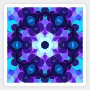 Retro Mandala Flower Blue and Purple Sticker